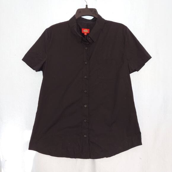 Dickies Shirt Girls XL Black Button Down Casual Rocker Punk - Picture 1 of 4